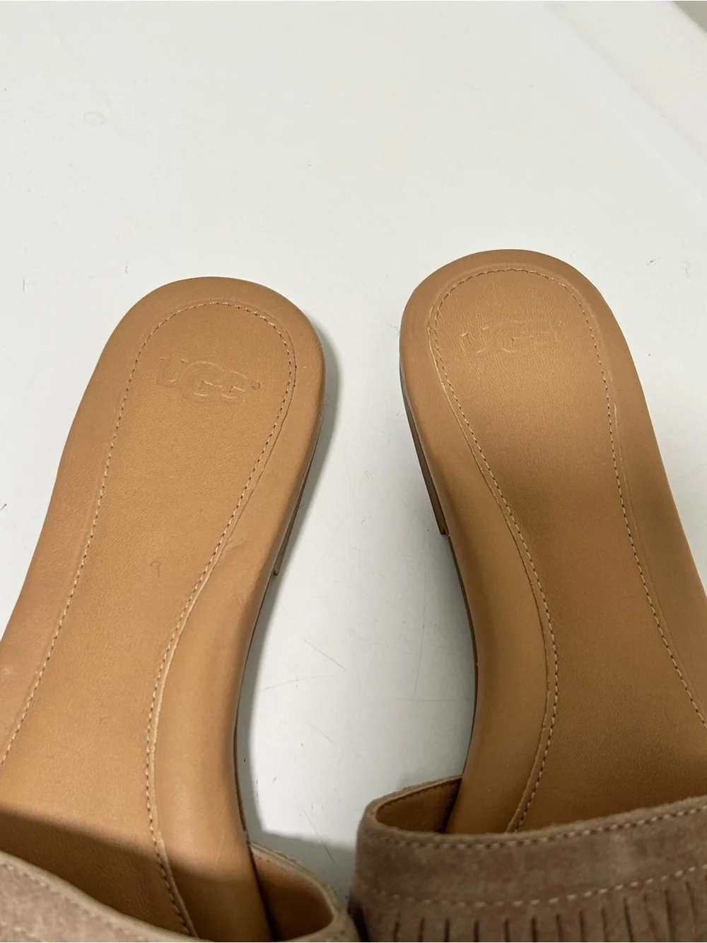 Ugg Binx Suede Fringe Sandals Tan Size 9.5